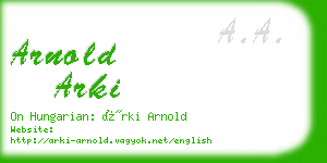 arnold arki business card